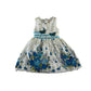 Sunny Fashion dress 5-6 years white with blue butteries and floral detailing