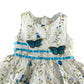 Sunny Fashion dress 5-6 years white with blue butteries and floral detailing