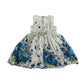 Sunny Fashion dress 5-6 years white with blue butteries and floral detailing