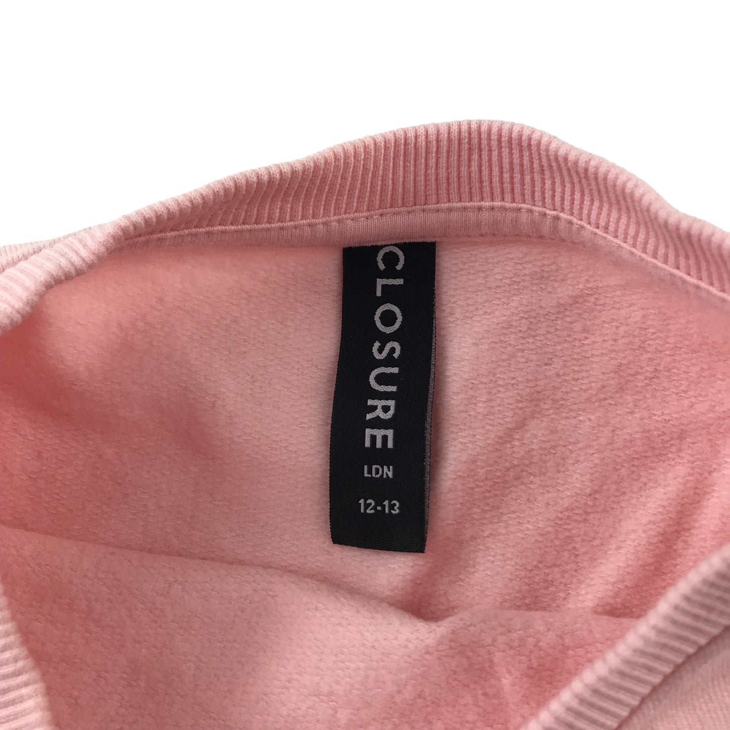 Closure London Sweater Age 12 Pink Cropped Long Sleeve Cotton