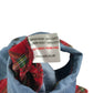 JPW junior dress 7-8 years blue denim button up top with red tartan shirt and shoulders cotton
