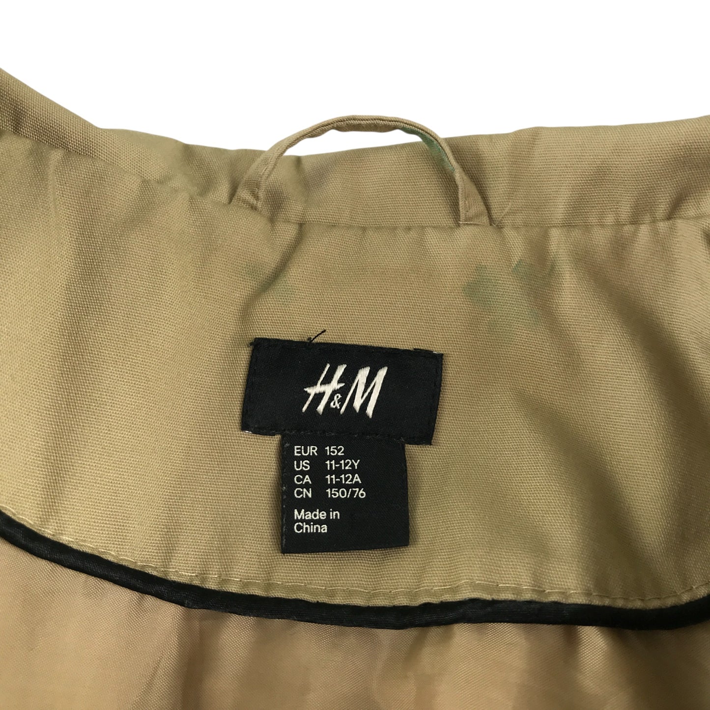 H&M coat 11-12 years beige light trench with canvas belt