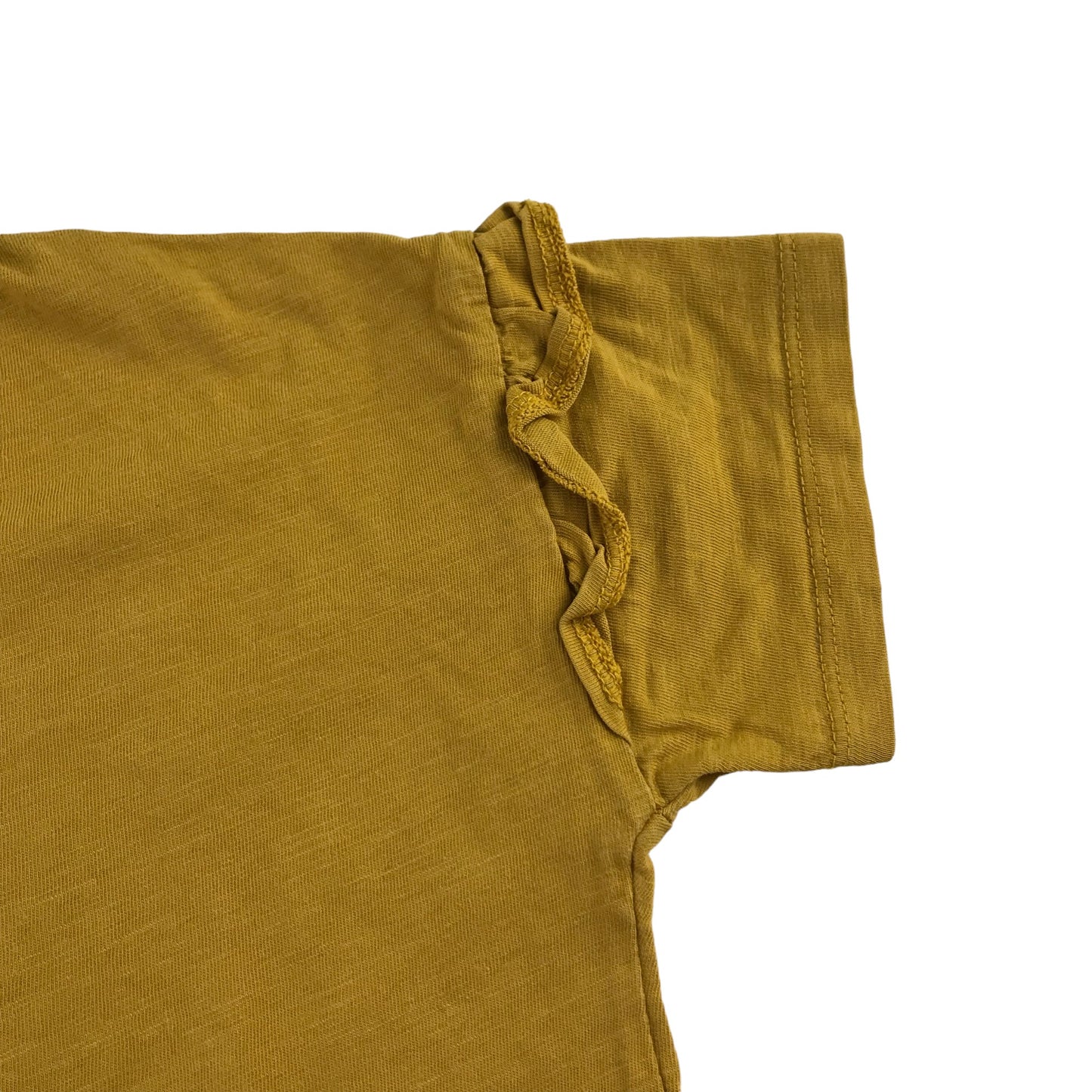 Tu t-shirt 9-10 years mustard yellow short frill sleeve detailed plain cotton