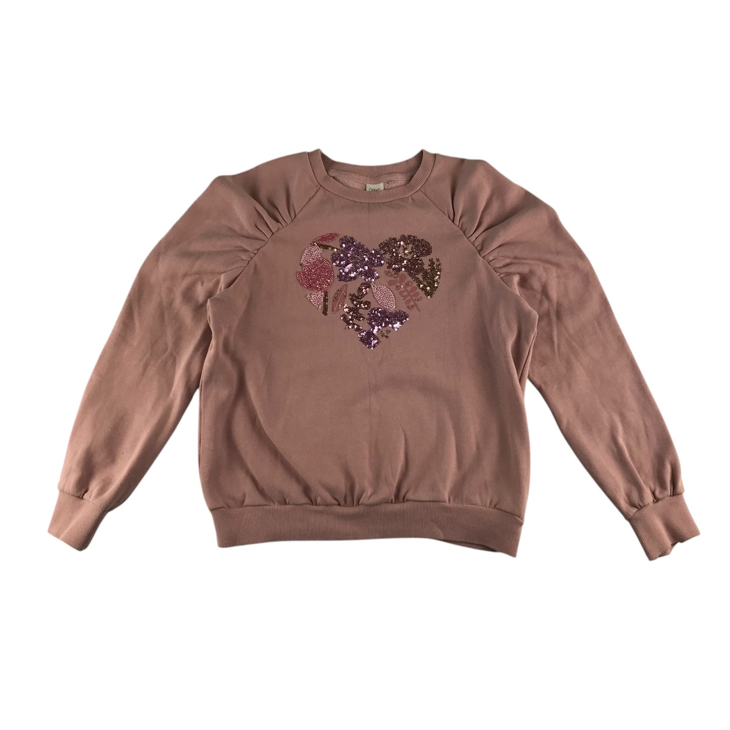 Next sweater 13-14 years pink sequin love heart