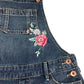 Abercrombie dungaree 13-14 years blue denim floral embroidery playsuit