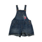 Abercrombie dungaree 13-14 years blue denim floral embroidery playsuit