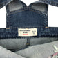 Abercrombie dungaree 13-14 years blue denim floral embroidery playsuit