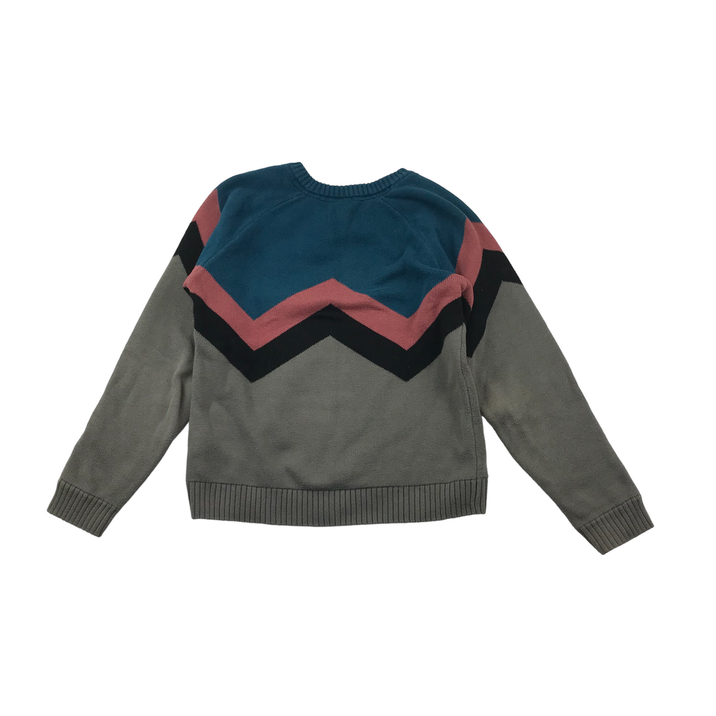 Maui and Sons Grey and Teal Jumper Age 9