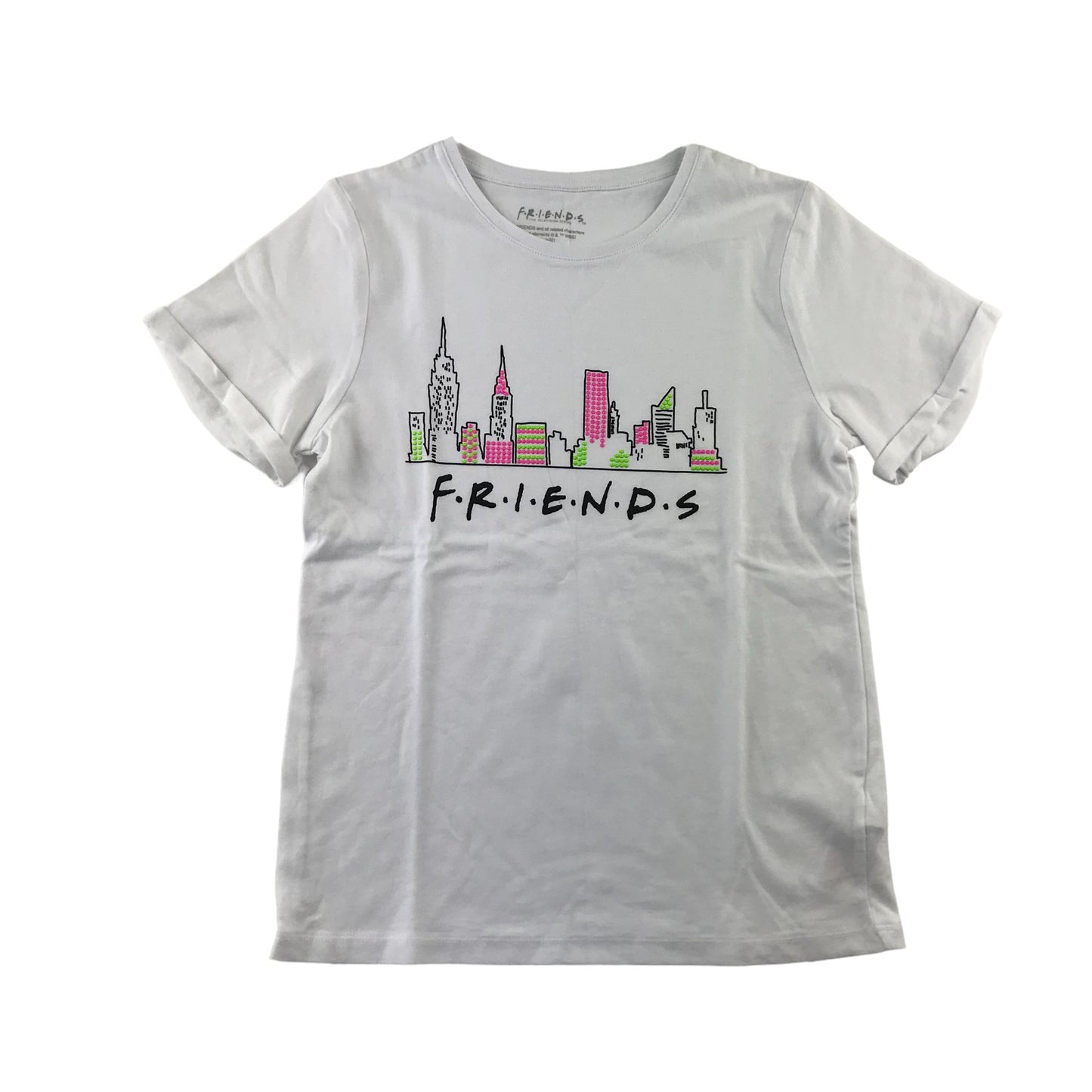 F&F t-shirt 9-10 years white FRIENDS tv show print short sleeve cotton