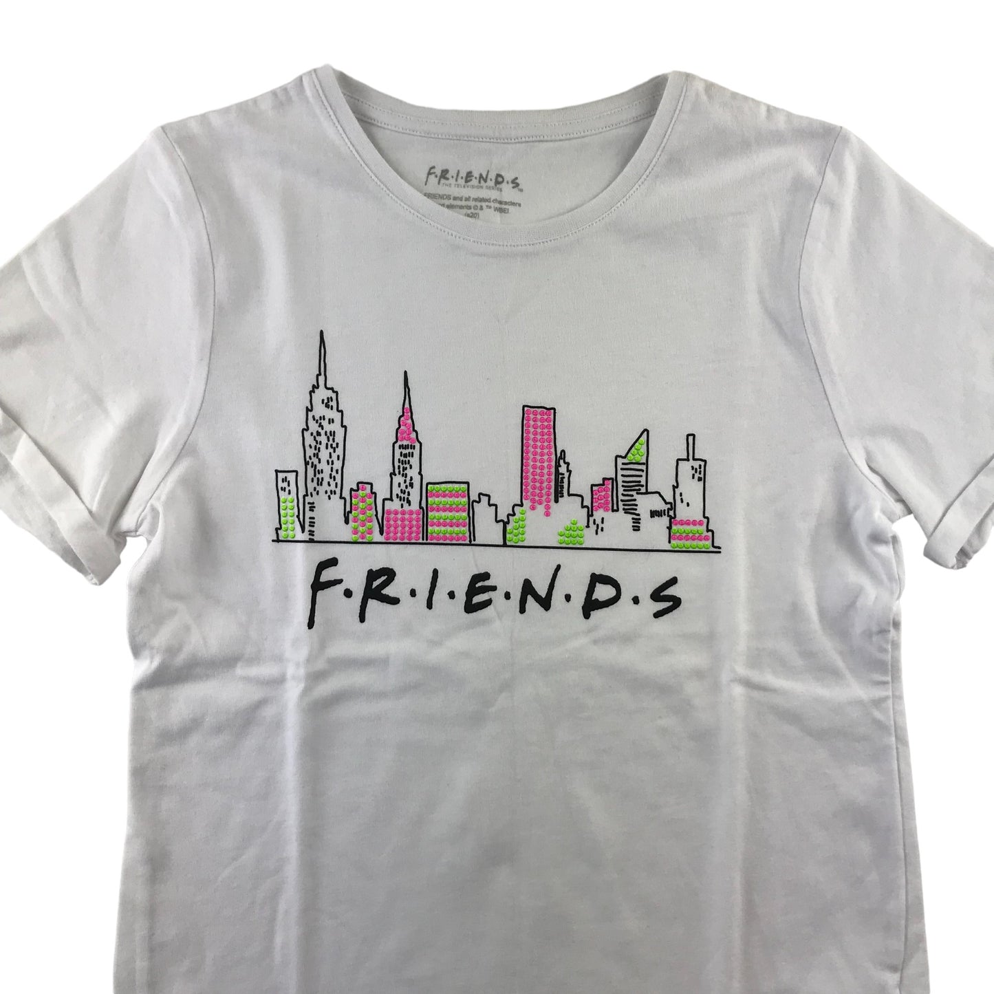 F&F t-shirt 9-10 years white FRIENDS tv show print short sleeve cotton