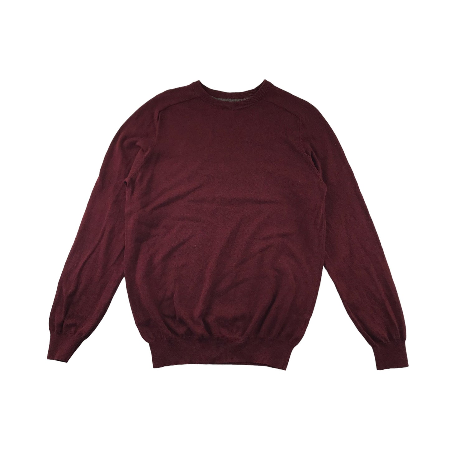 Tu Jumper Size Men M Burgundy Plain Design Cotton