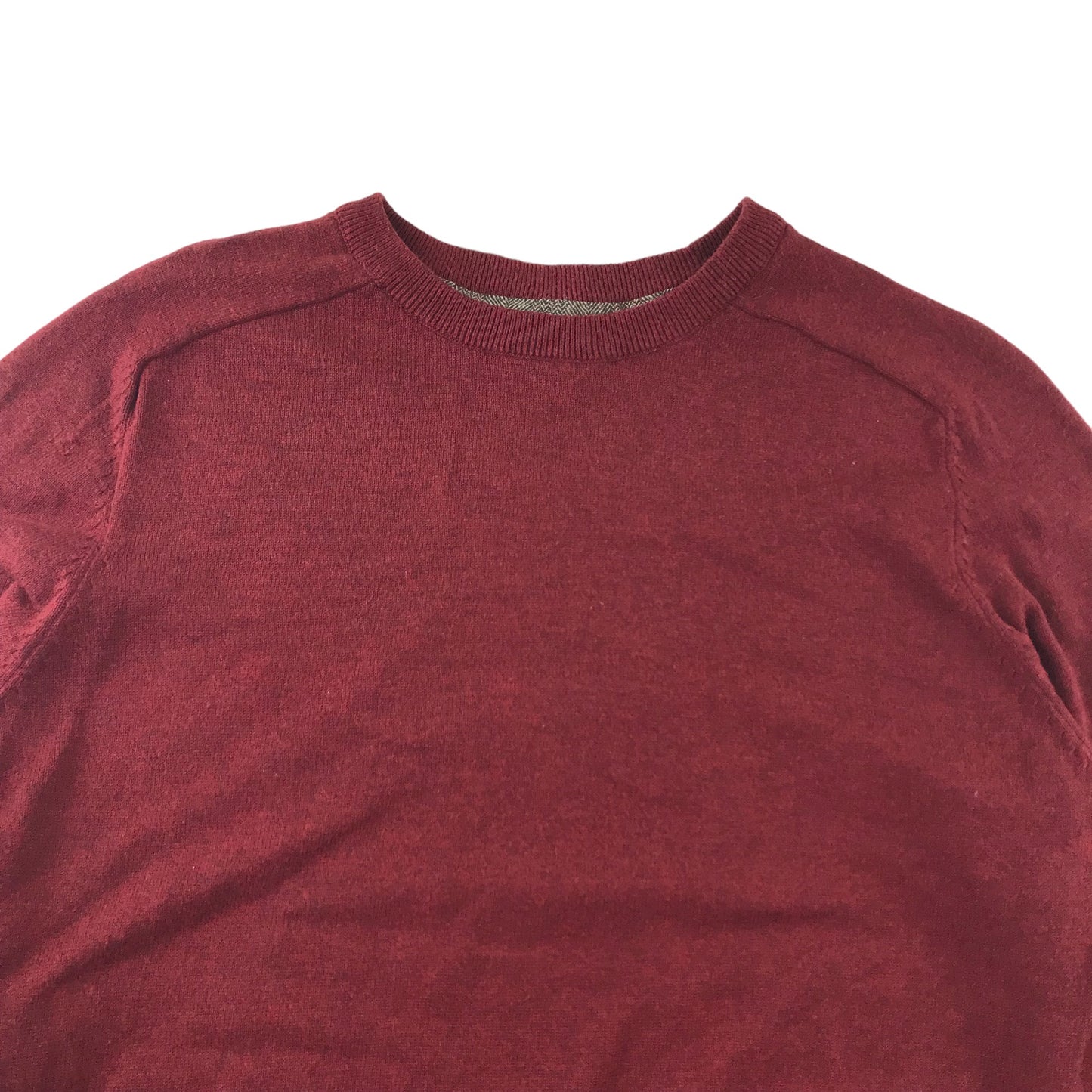 Tu Jumper Size Men M Burgundy Plain Design Cotton