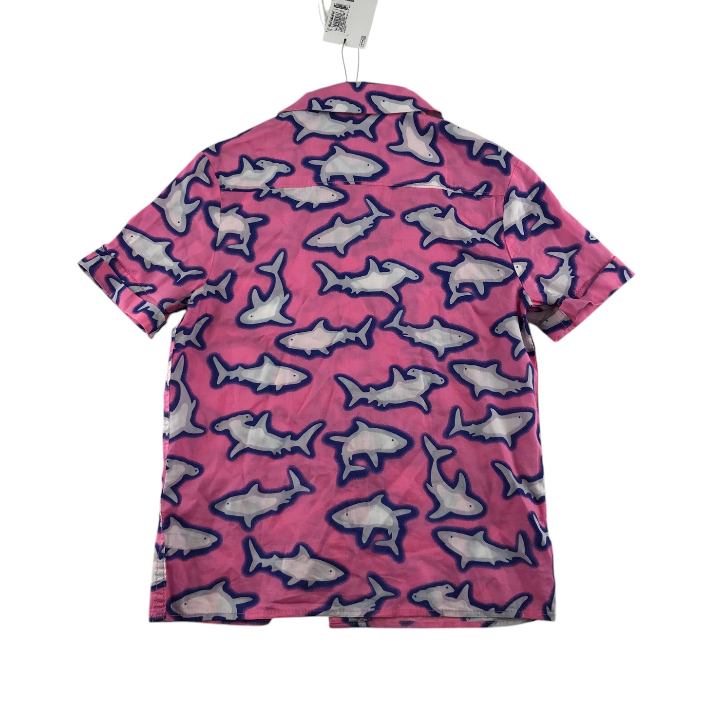 M&S shirt set 7-8 years pink sharks short sleeve summery outfit