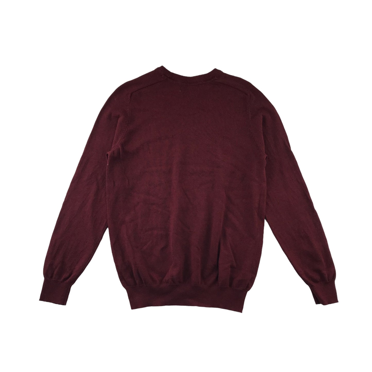 Tu Jumper Size Men M Burgundy Plain Design Cotton