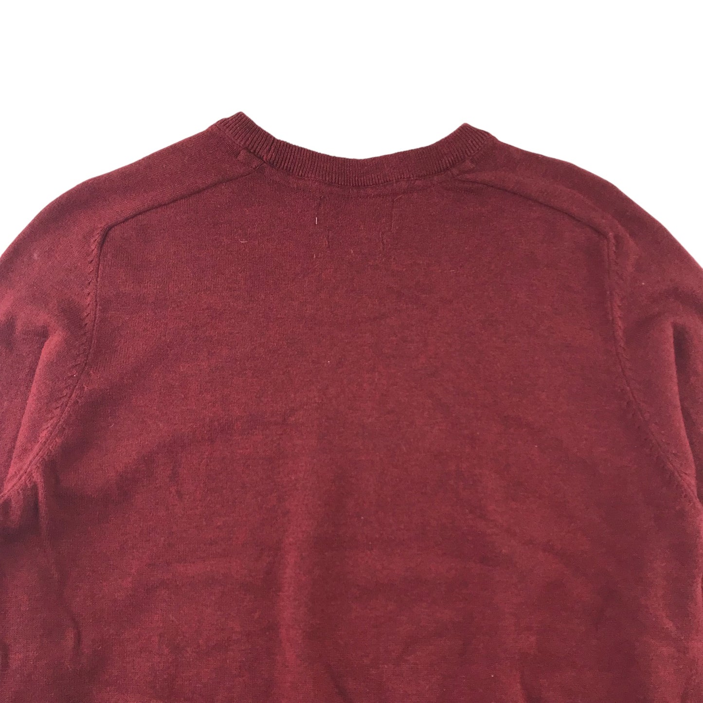 Tu Jumper Size Men M Burgundy Plain Design Cotton