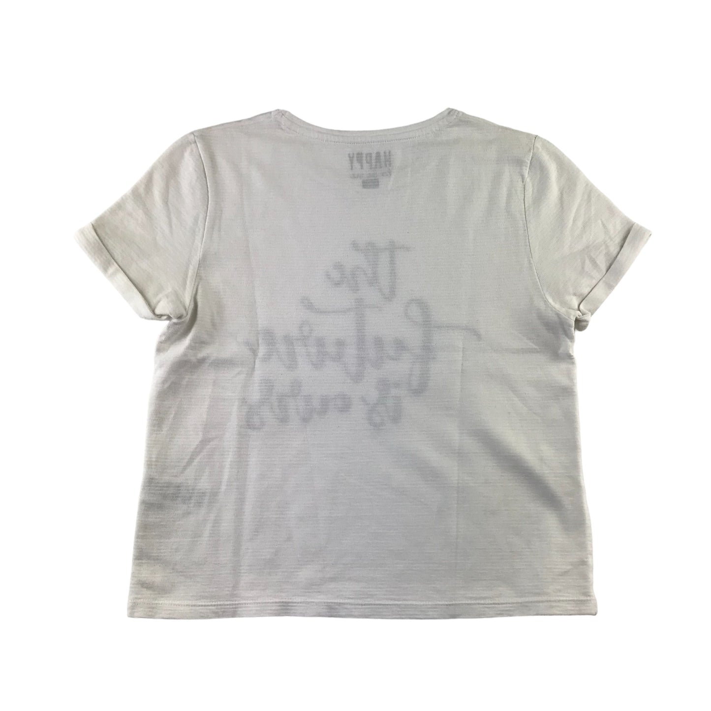 F&F t-shirt 10-11 years white embroidered The Future Is Ours text short sleeve cotton