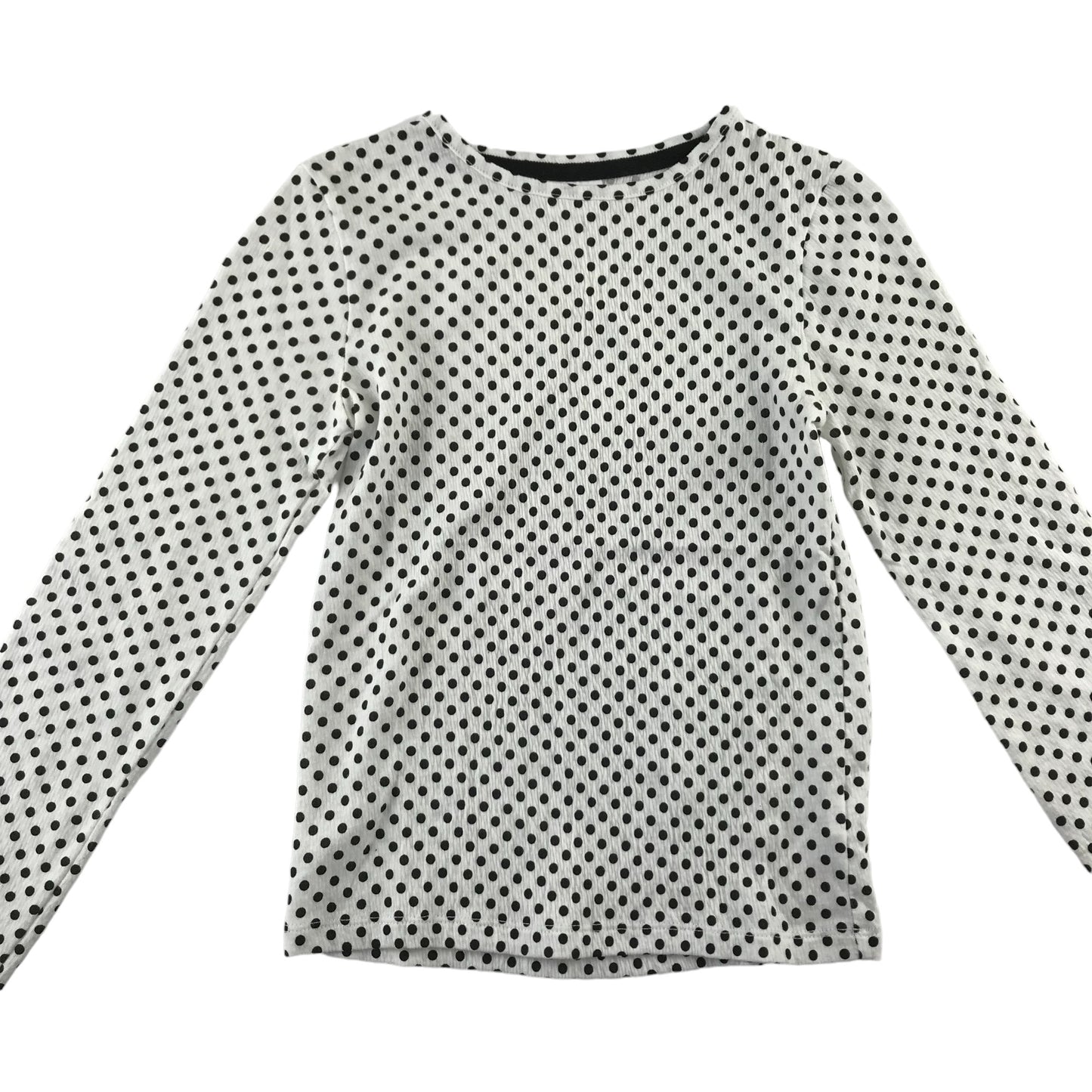 F&F t-shirt 9-10 years white polka dot long sleeve