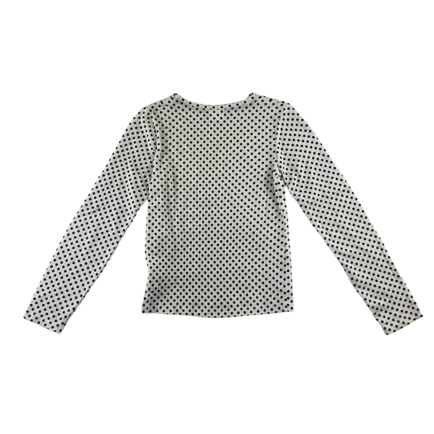 F&F t-shirt 9-10 years white polka dot long sleeve