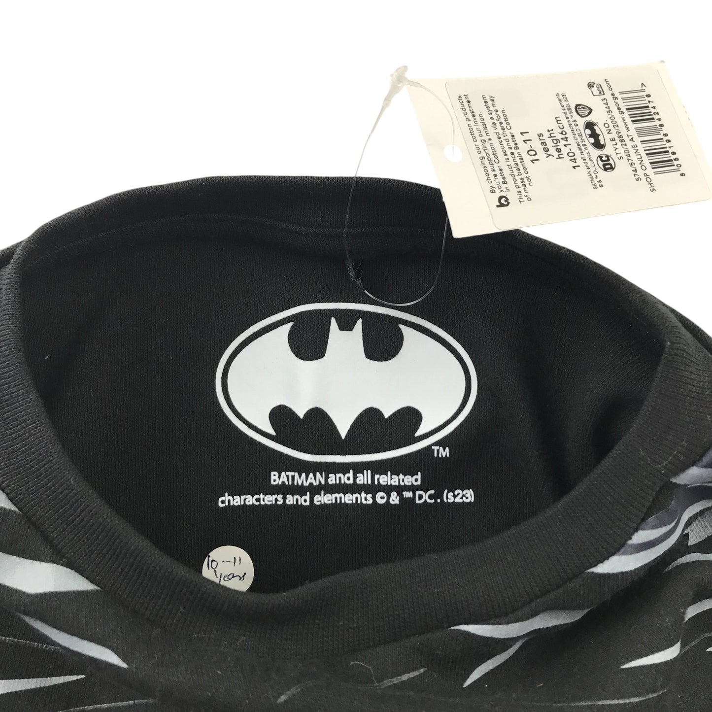 George t-shirt 10-11 years black Batman print cotton