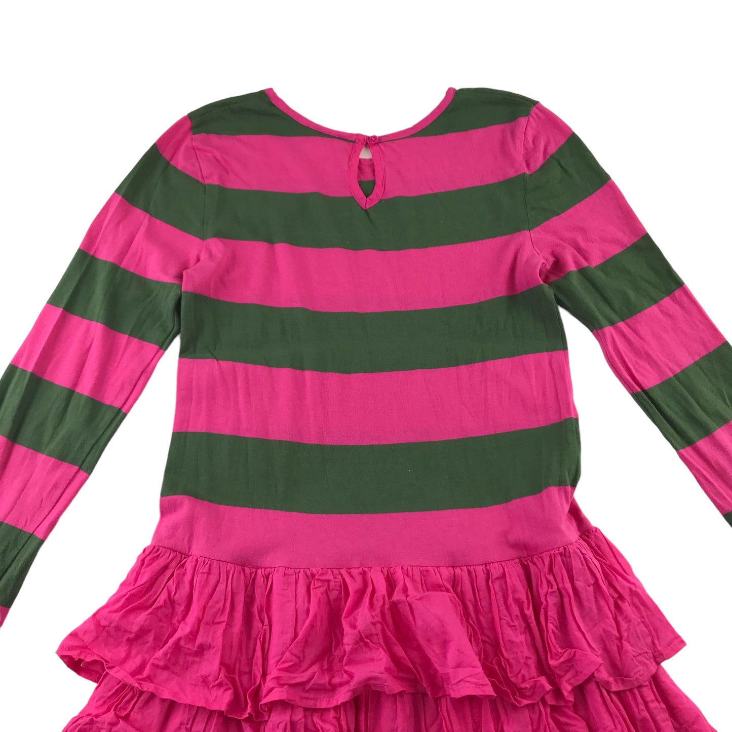 Mini Boden Dress 13-14 years Pink Stripy T-shirt top with Layered Skirt