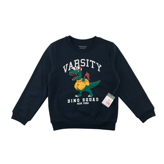 Primark Sweater Age 6 Navy Dinosaur Graphic Design Jersey