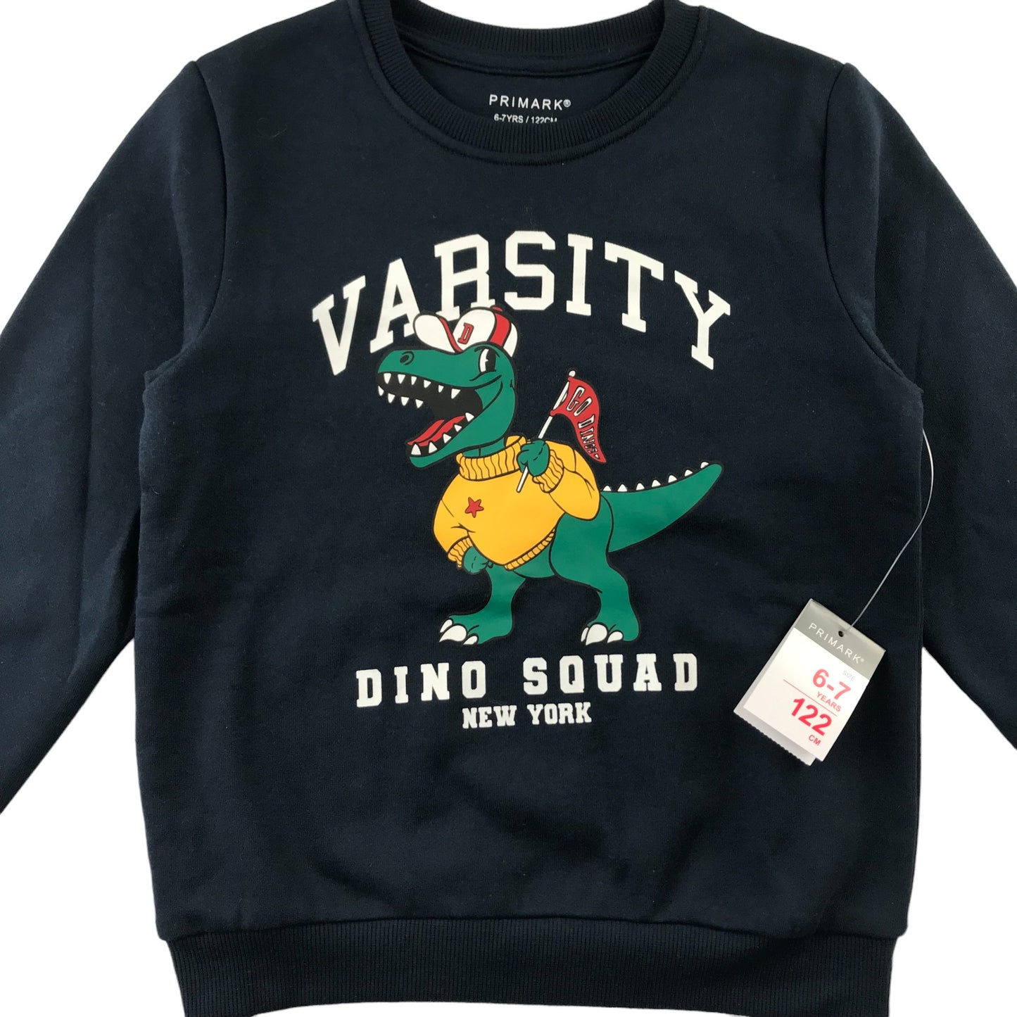 Primark Sweater Age 6 Navy Dinosaur Graphic Design Jersey