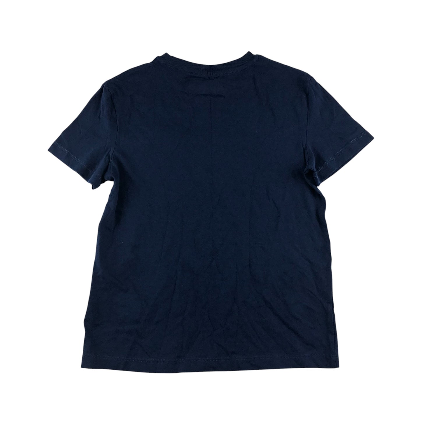 M&S t-shirt 7-8 years navy short sleeve cotton with print image