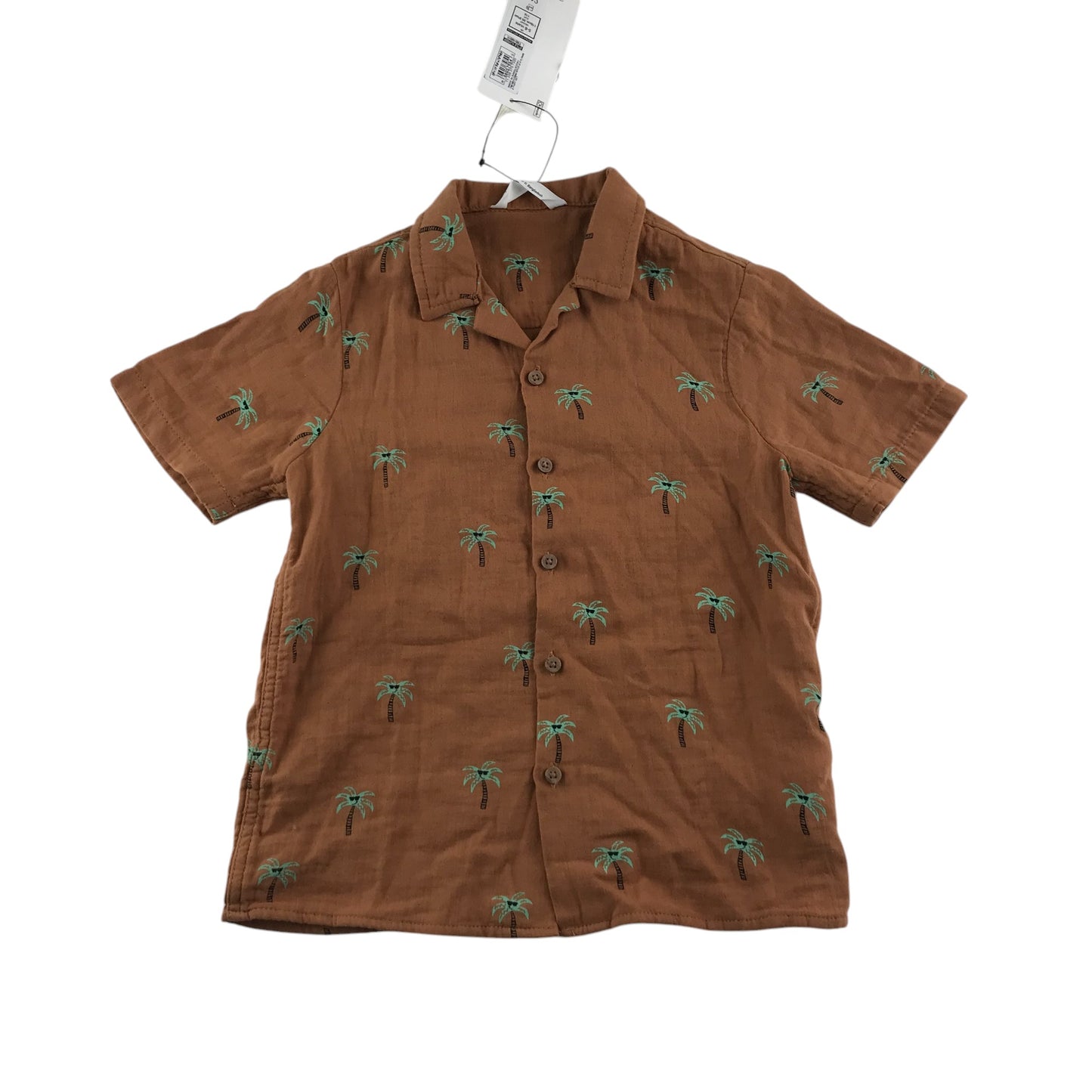 M&S shirt set 5-6 years brown palm tree prints