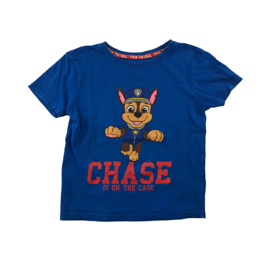 Primark T-shirt Age 5 Royal Blue Paw Patrol Chase Graphic