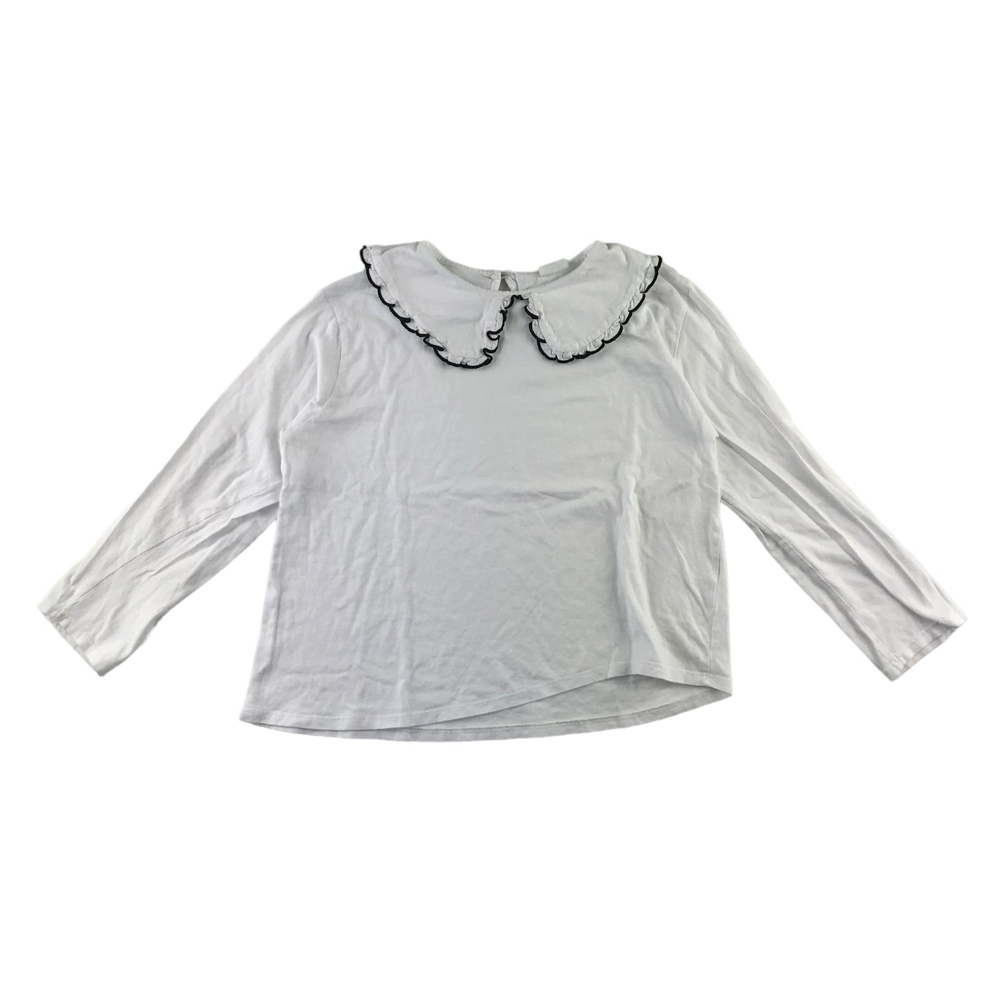 Zara t-shirt 9-10 years white long sleeve with frilled collar