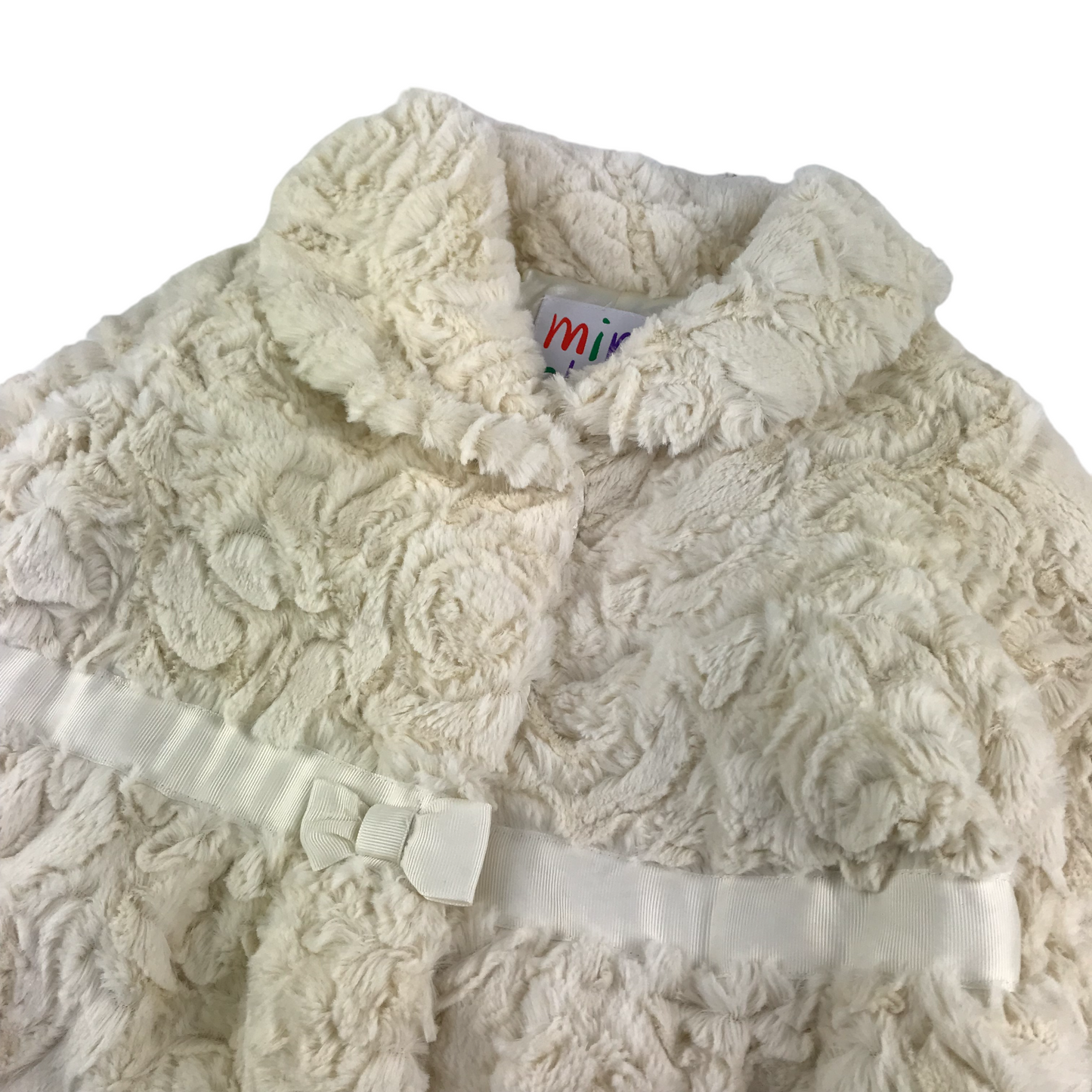 Mini Club Faux Fur Coat Age 5 White Clip Button Fastening