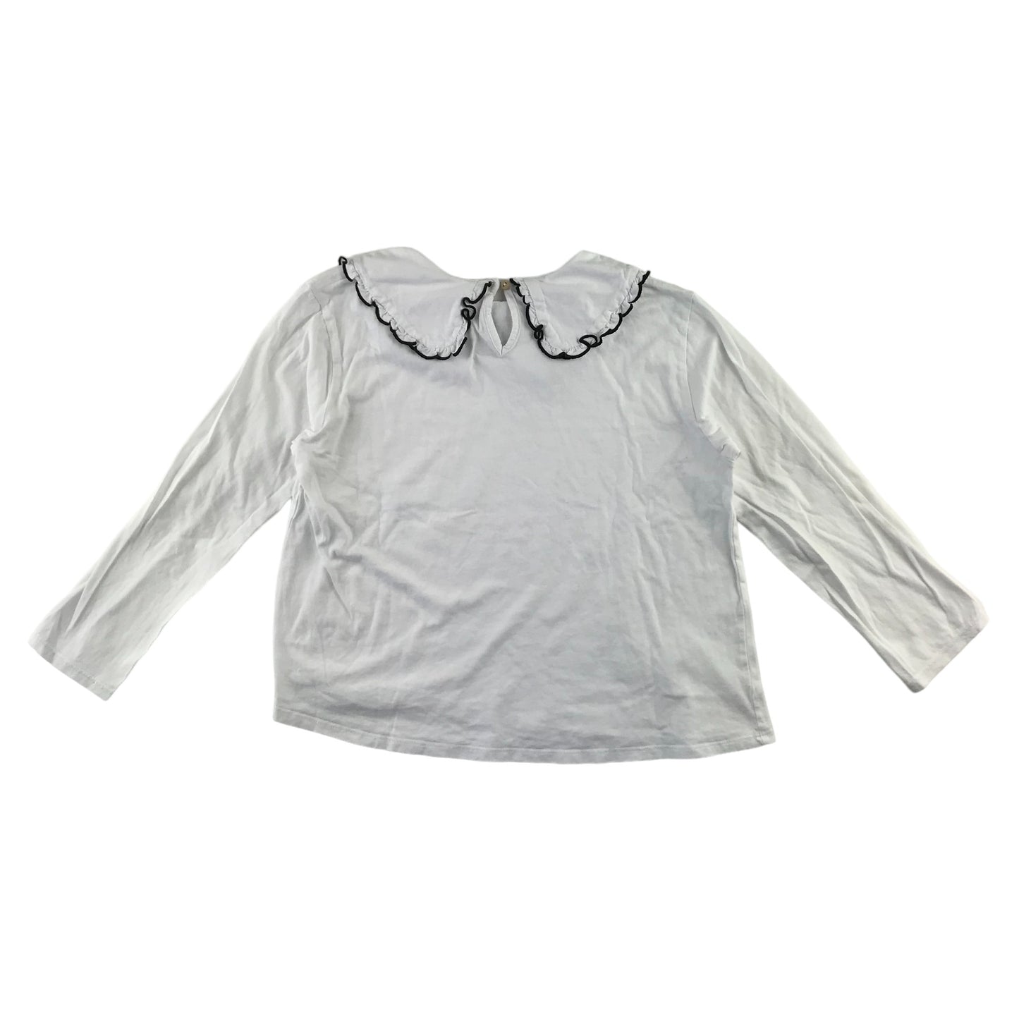 Zara t-shirt 9-10 years white long sleeve with frilled collar