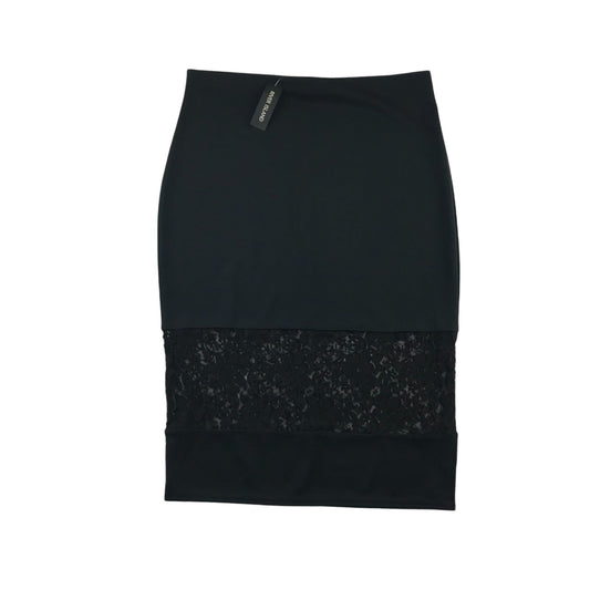 River Island skirt women size 14 black stretchy pencil style with lace detail