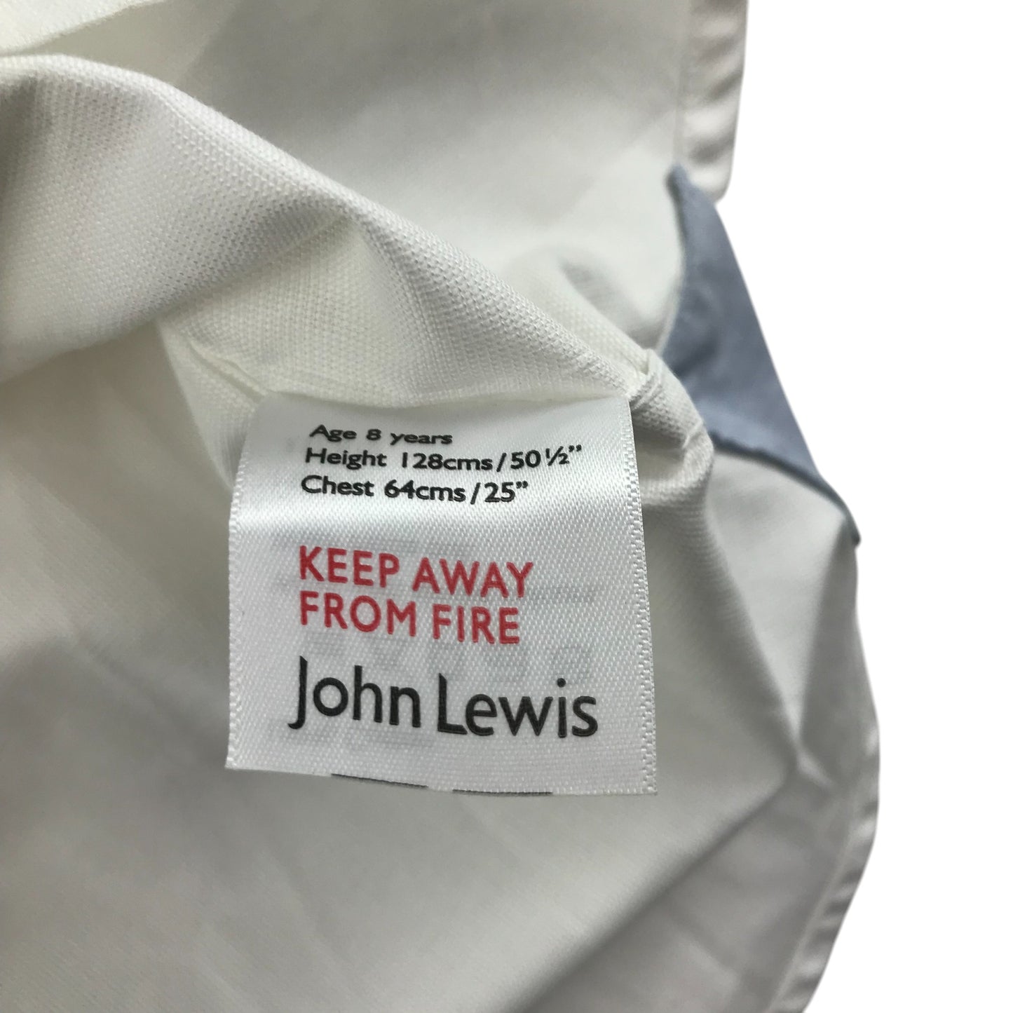 John Lewis shirt 7-8 years white short sleeve Heirloom collection cotton