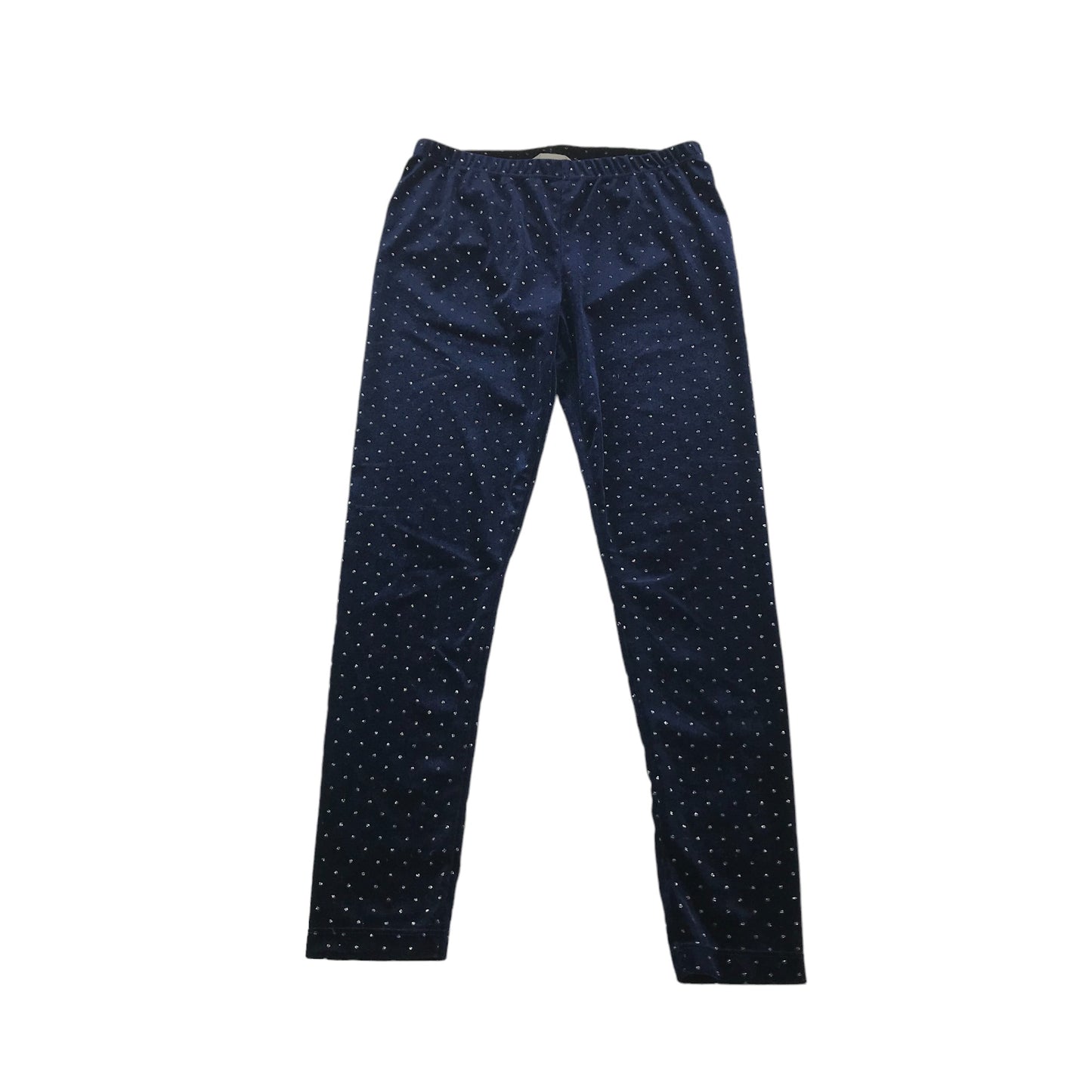 John Lewis Leggings Age 9 Navy Velvet Sparkly Dotted Pattern