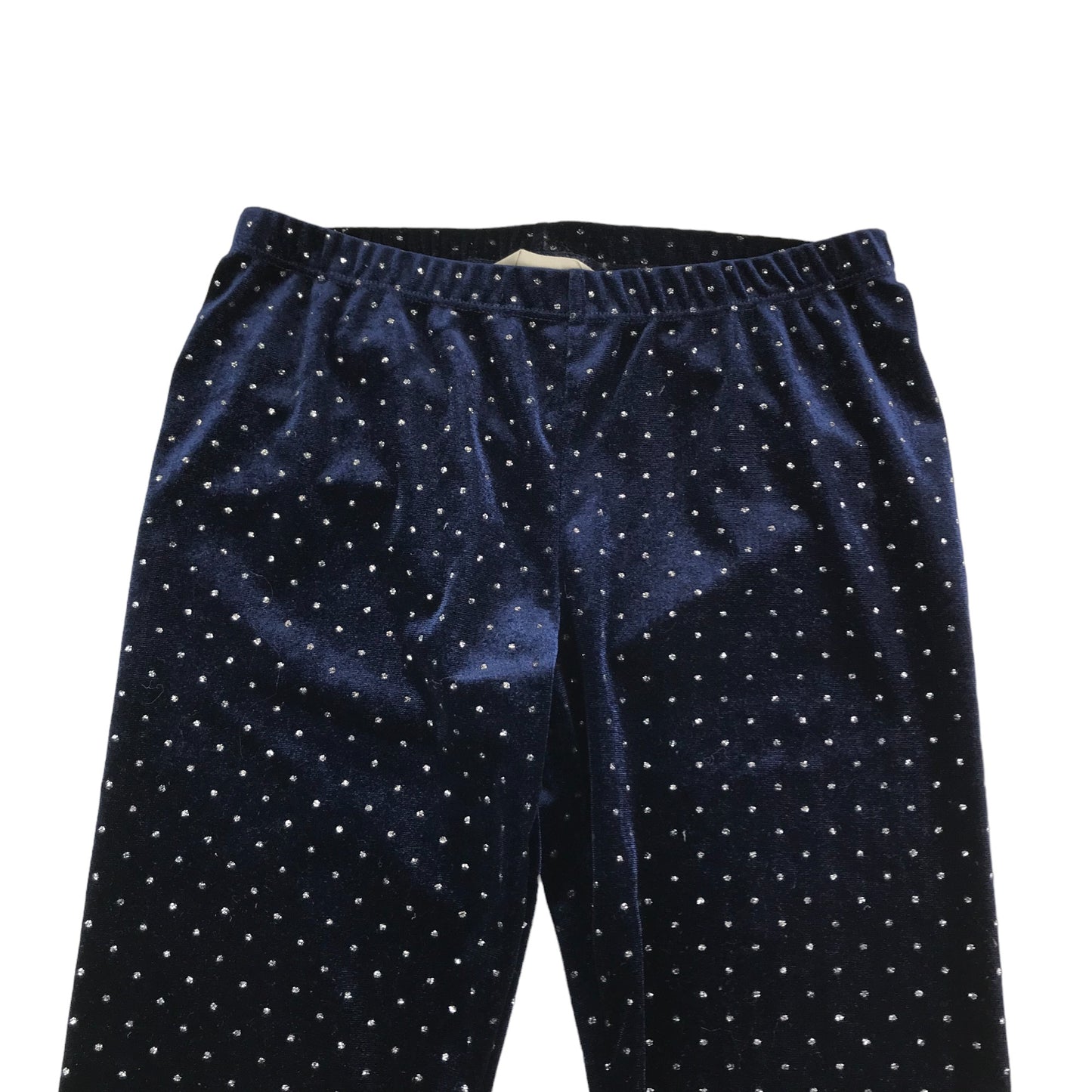 John Lewis Leggings Age 9 Navy Velvet Sparkly Dotted Pattern