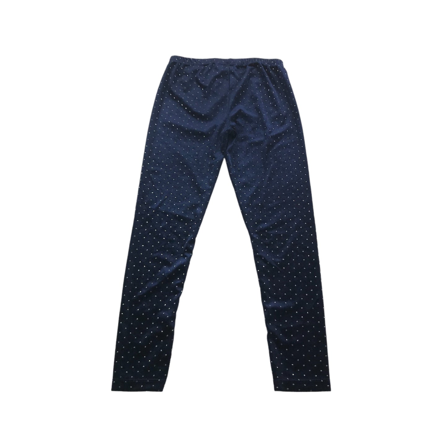 John Lewis Leggings Age 9 Navy Velvet Sparkly Dotted Pattern