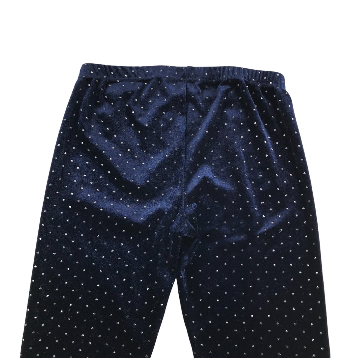 John Lewis Leggings Age 9 Navy Velvet Sparkly Dotted Pattern