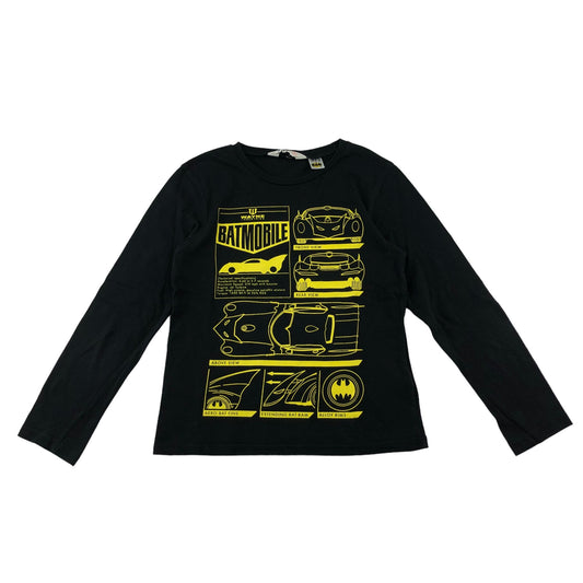 H&M t-shirt 7-8 years black long sleeve Batman Boatmobile long sleeve cotton