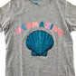 Matalan t-shirt 9-10 years grey seashell print short sleeve