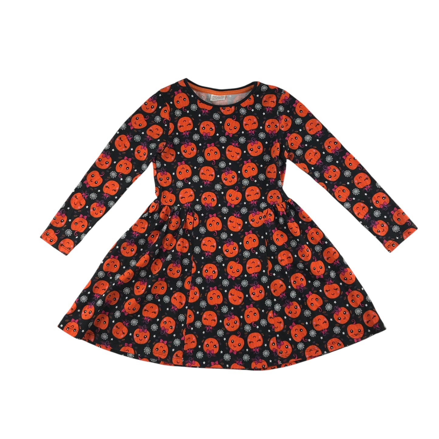 F&F dress 5-6 years black and orange pumpkins cotton