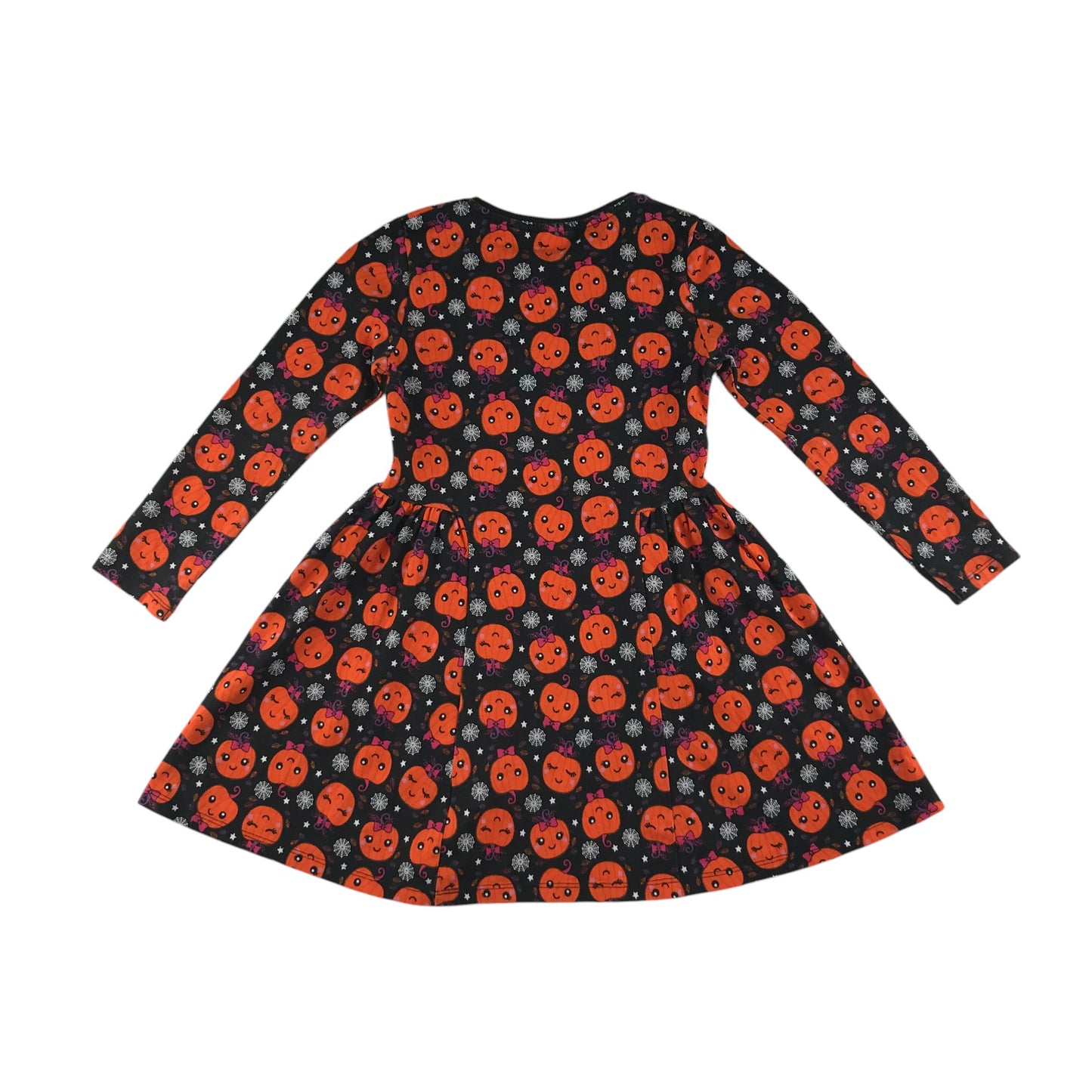 F&F dress 5-6 years black and orange pumpkins cotton