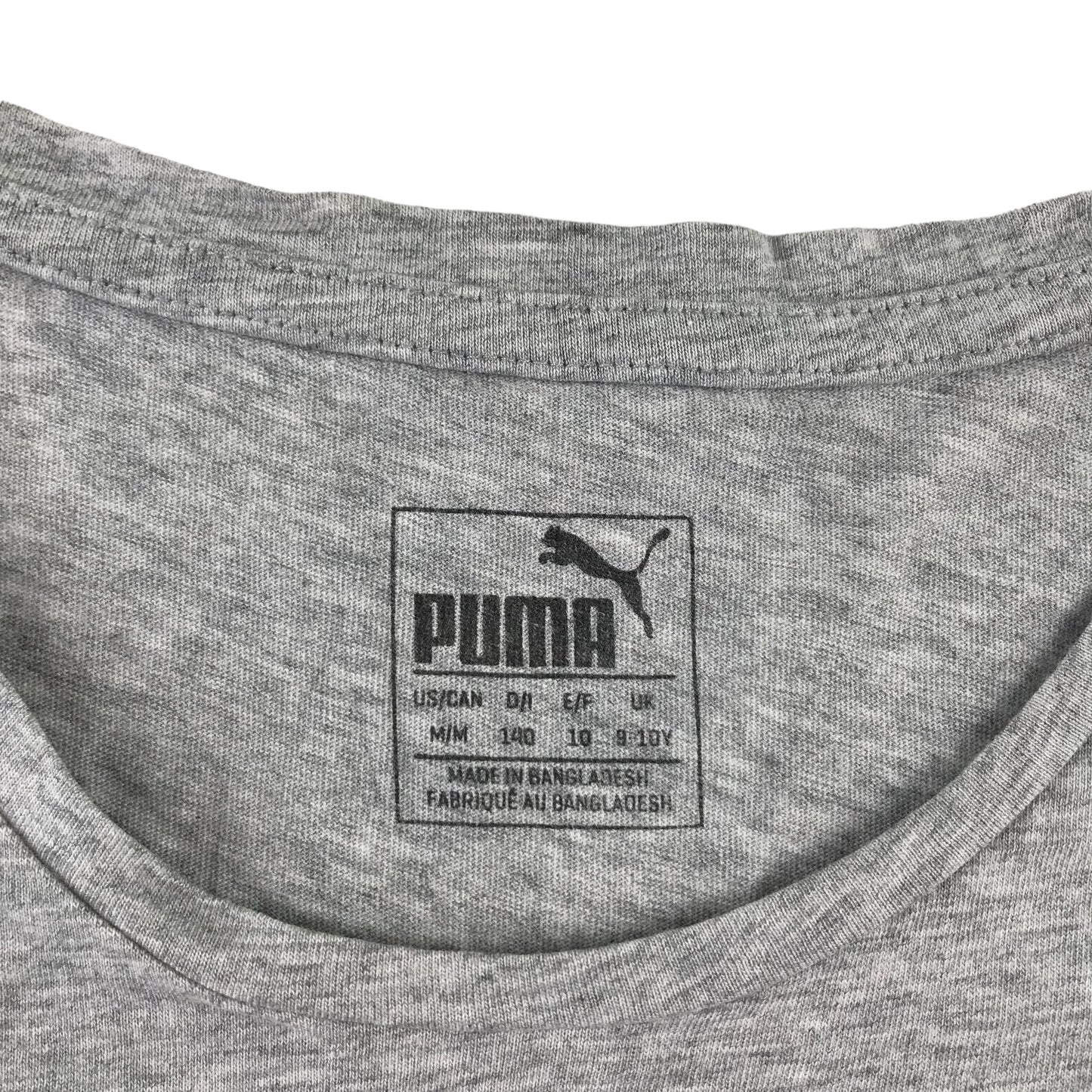 Puma t-shirt 9-10 years grey short sleeve with logo cotton