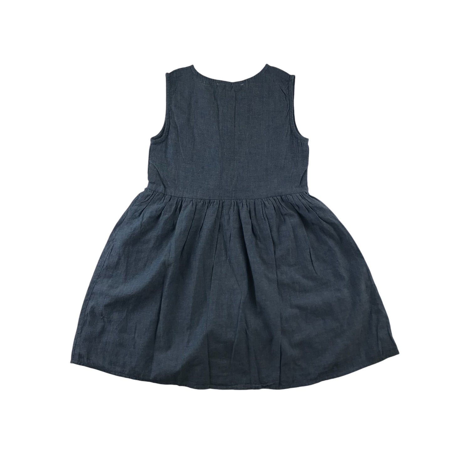 Yumi dress 5-6 years blue denim style embroidered floral cotton