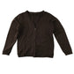 Brown jersey school cardigan for girls in second-hand condition