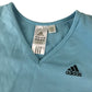 Adidas sports top women's M blue tank top v neck with black three side strips