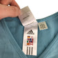 Adidas sports top women's M blue tank top v neck with black three side strips