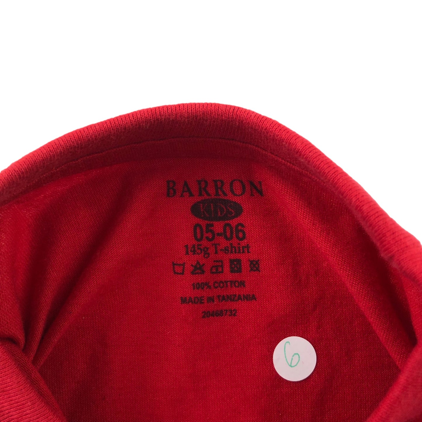 Barron Kids T-Shirt 5-6 Years Red elephant sanctuary print cotton