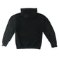 Second-hand Bannerman High School black school hoodie pullover, flat lay view with embroidered crest.