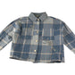 River Island shirt 7-8 years blue checked cropped button up with gem detailing  cotton